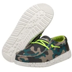 Heydude Hey Dude Youth Wally Sox Taupe Camo -Heydude 130137034 WALLY YOUTH SOX TAPUE CAMO LEFT 3 68631