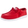 Heydude Men's Hey Dude Wally Slub Red Canvas Casual Shoe -Heydude 163226 default l