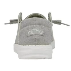 Heydude Hey Dude Youth Wendy Chambray Braid Grey Shoe -Heydude girls hey dude wendy chambray slip on sneaker 130123327 grey back 13488.1652906092
